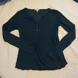 Standard by James Perse High Gauge Jersey Henley Dark Grey Size 1(XS/S)